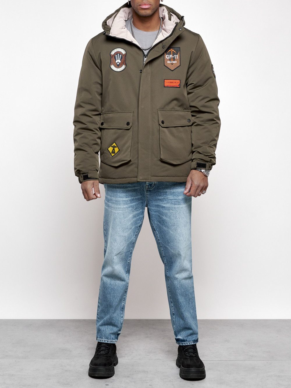 Зимняя куртка мужская AD88917 хаки XL