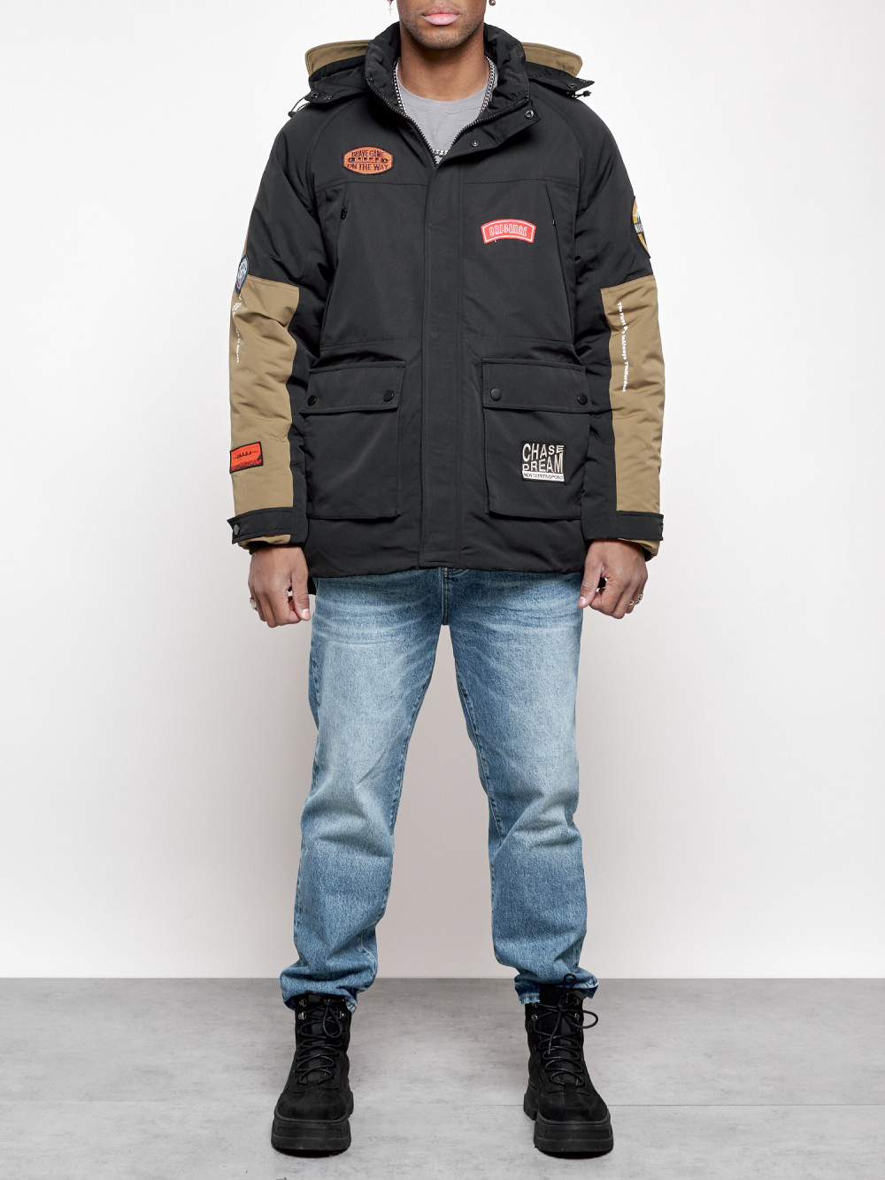 

Зимняя куртка мужская AD88906 черная XXL, Черный, AD88906