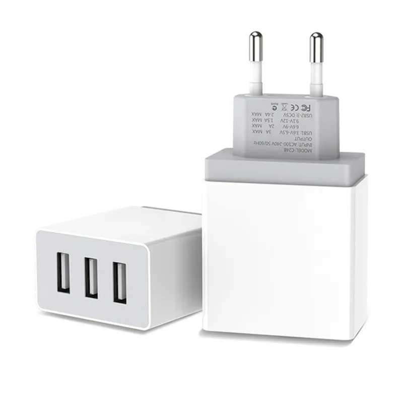 

Сетевое зарядное устройство ABS micro usb - micro usb 3хUSB-A 2.4 А белый