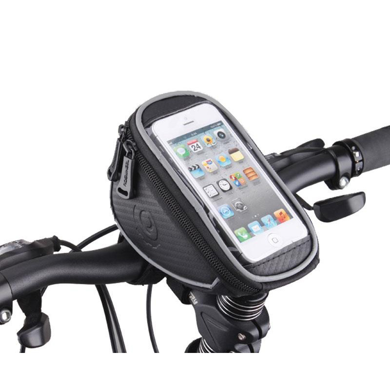 фото Велосумка на руль c чехлом для смартфона tbs mingda - черная