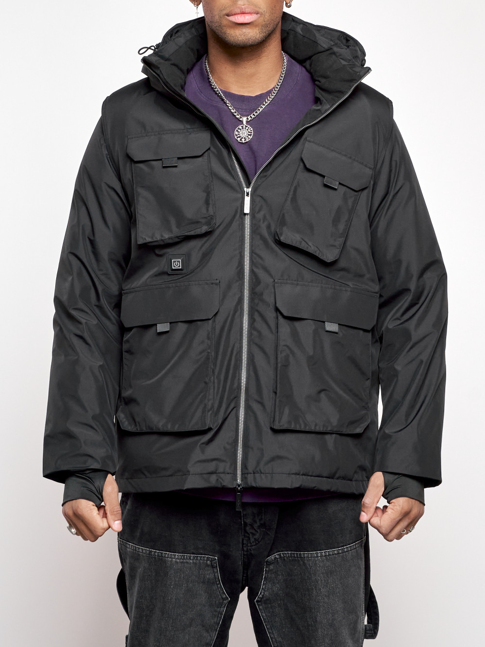 Зимняя куртка мужская AD6668 черная XXL