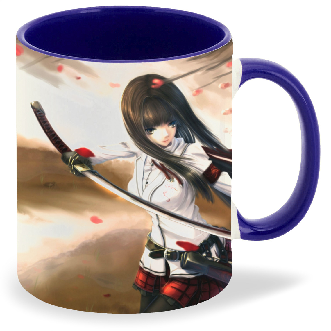 

Кружка CoolPodarok Аниме Девушка в белом с катаной, Аниме Девушка в белом с катаной