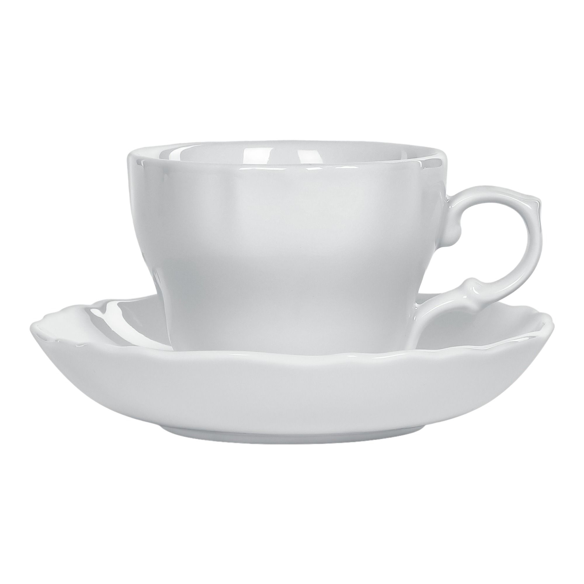 Кофейная пара Porcelana Bogucice River White 200 мл белая