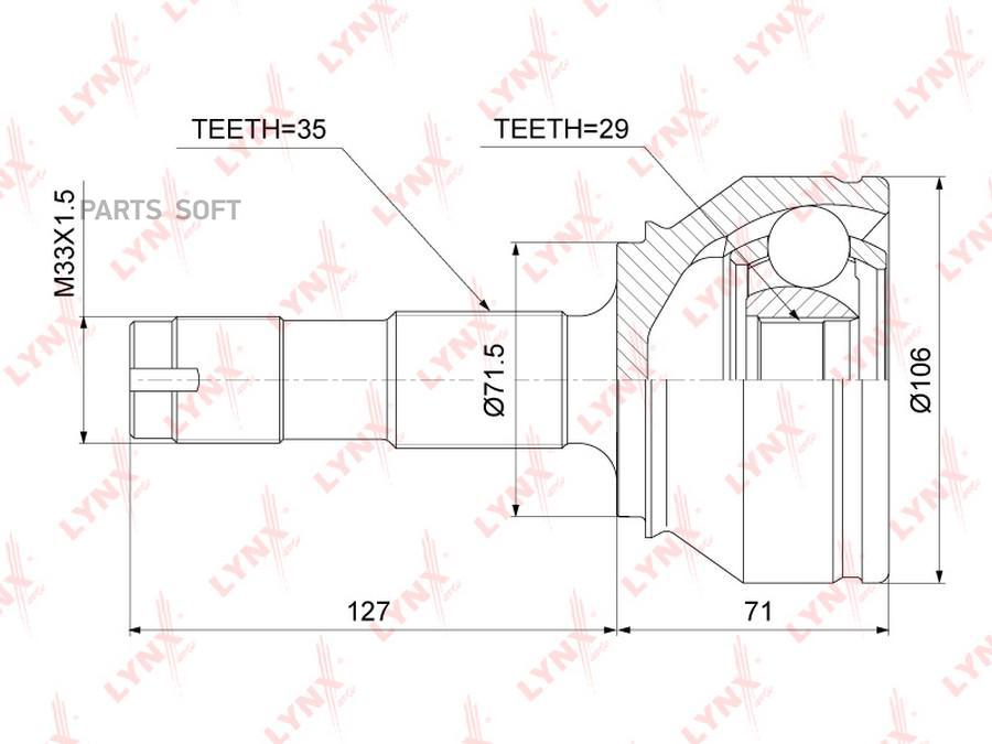 

ШРУС наруж.CITROEN Jumper 3.0D 06>, FIAT Ducato 2.0D-3.0D 06>, PEUGEOT Boxer 3.0D 06>