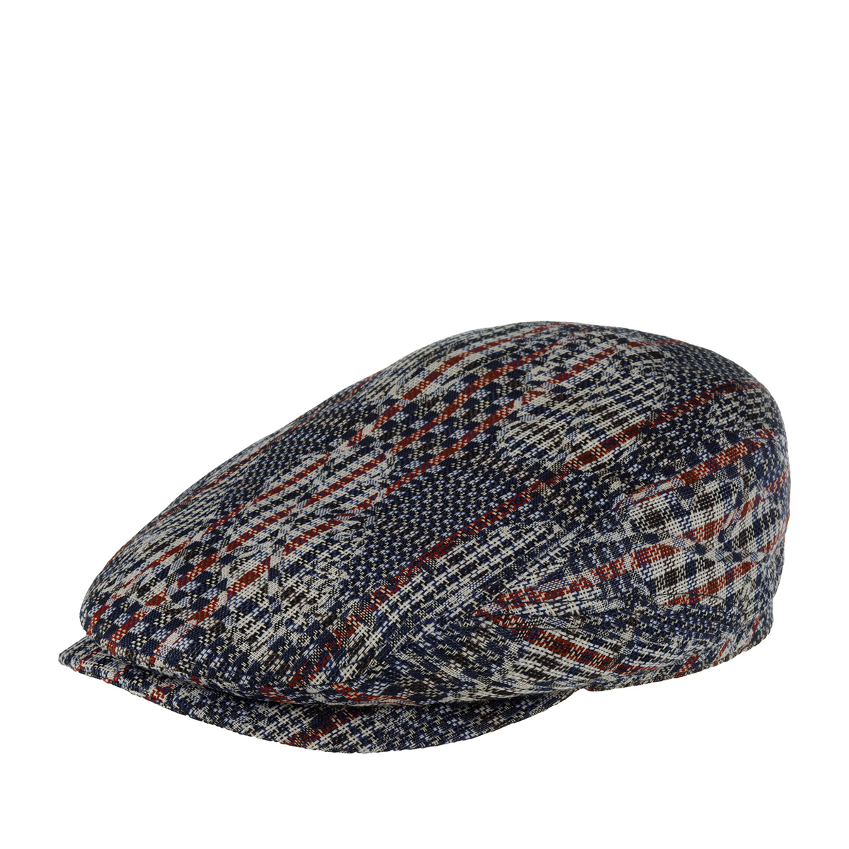 Кепка реглан унисекс Stetson 6380205 DRIVER CAP VIRGIN WOOL/LINEN синяя/красная, р.56