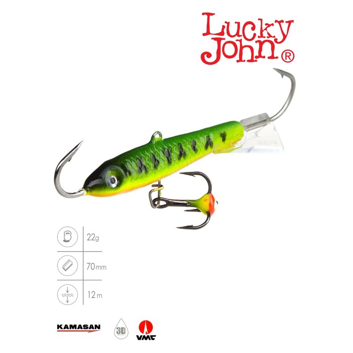 

Балансир Lucky John CLASSIC 7 + тр. 70мм/20 блистер, Желтый;зеленый;прозрачный;черный, Classic 7