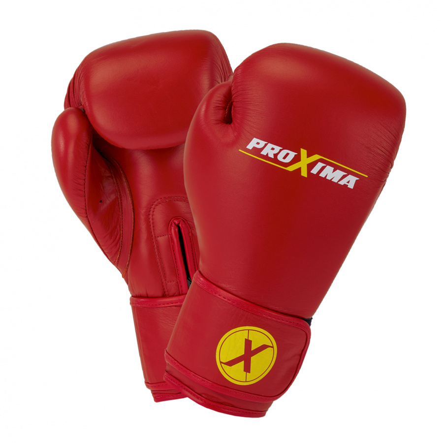 Боксерские перчатки Proxima натуральная кожа красные, 12 унций