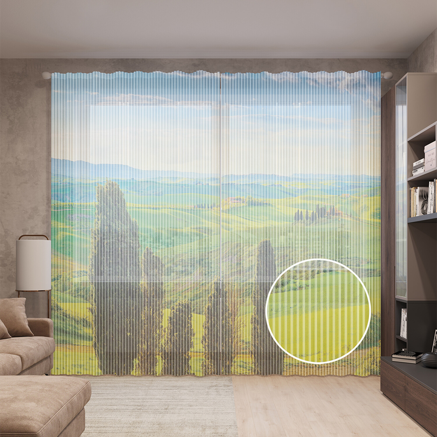 

Тюль вуаль на шторной ленте с принтом JoyArty "В поисках покоя", 310х265 см, В поисках покоя