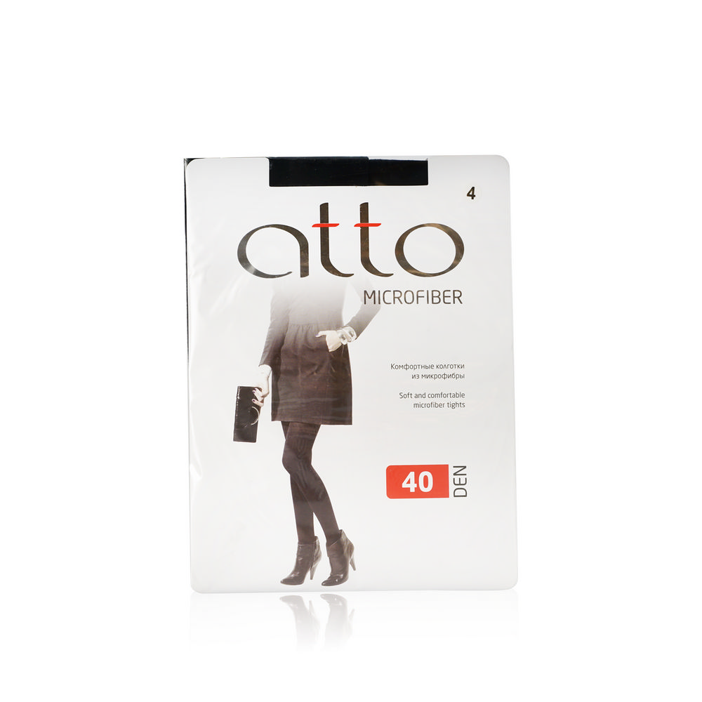 

Колготки женские Atto из микрофибры черные, Черный, из микрофибры