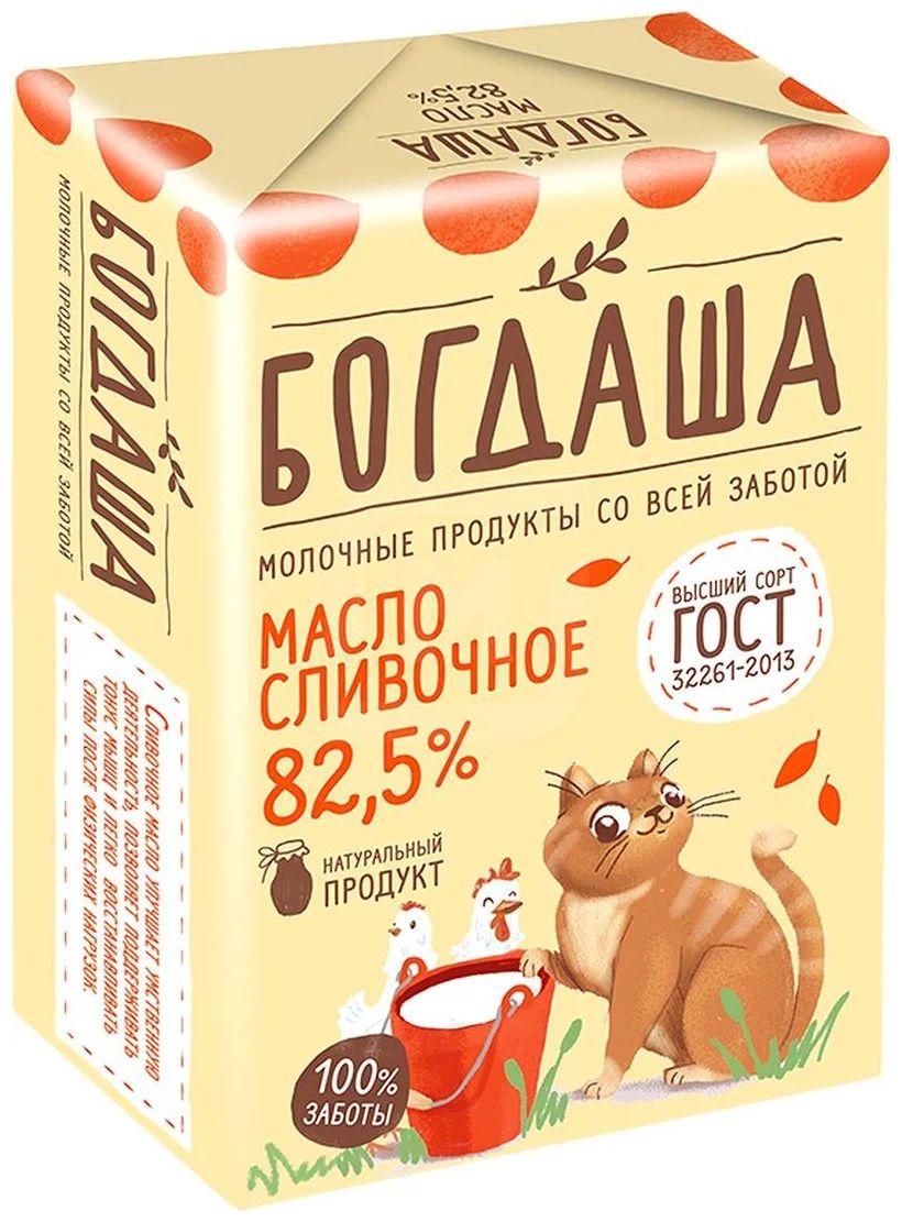 фото Сливочное масло богдаша традиционное 82,5% 170 г