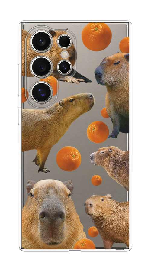 

Чехол на Samsung Galaxy S25 Ultra Капибара и апельсины, Бежевый;оранжевый, 2110550-1
