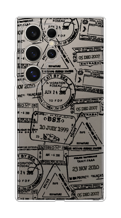 

Чехол на Samsung Galaxy S25 Ultra Visa stamps 2, Белый;черный;серый, 2110550-1
