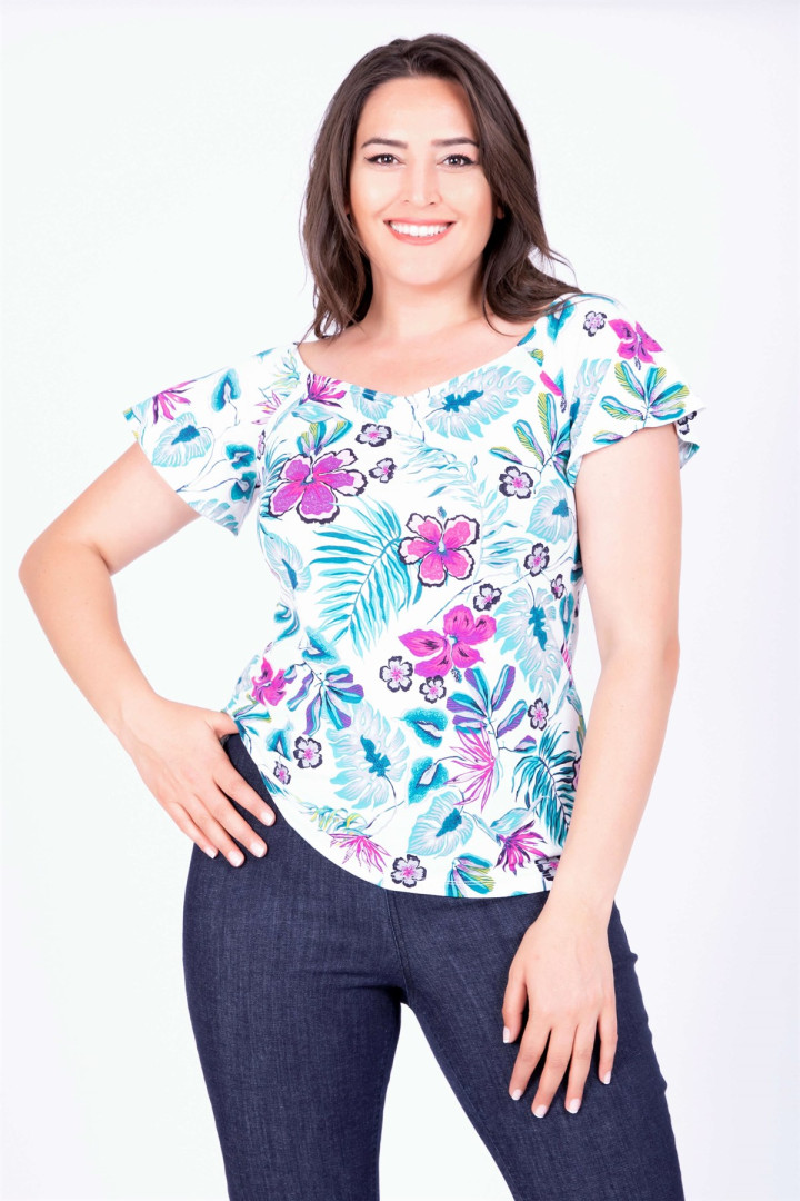 

Футболка женская My Line Moda 614 разноцветная L, Разноцветный, 614