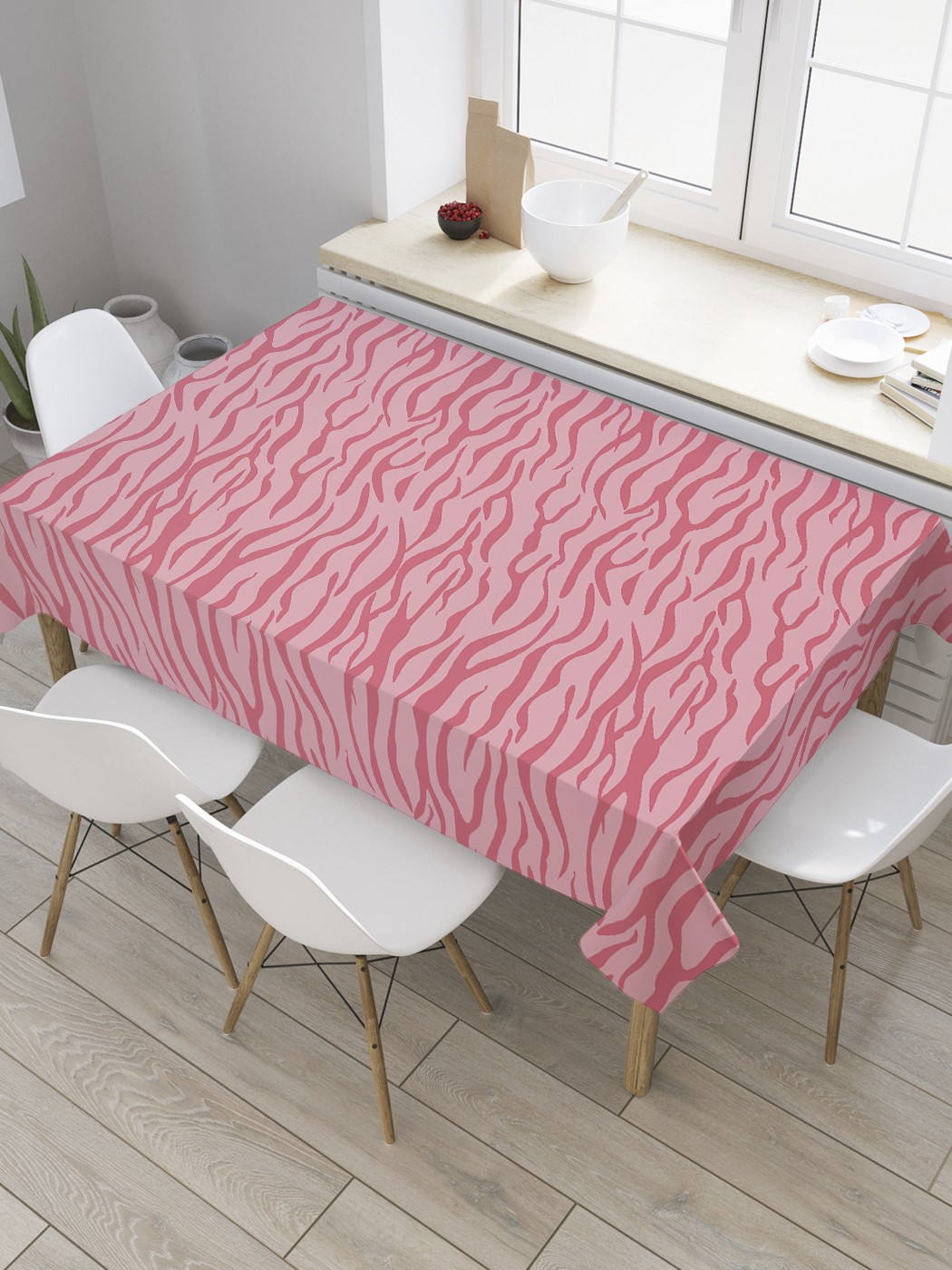 

Скатерть прямоугольная JoyArty "Тонирование шкуры зебры" из оксфорда, 180x145 см, Розовый, Тонирование шкуры зебры