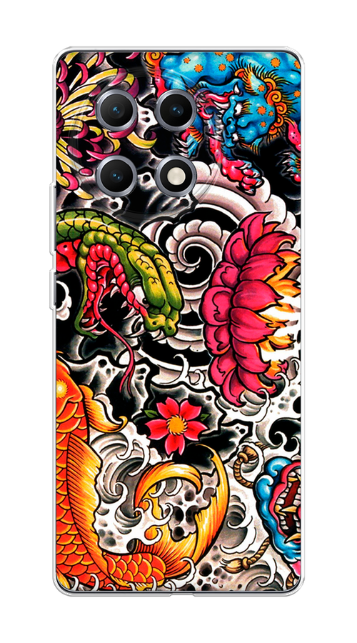 

Чехол на Tecno Camon 30S Японское искусство, Красный;оранжевый;голубой, 309650-1