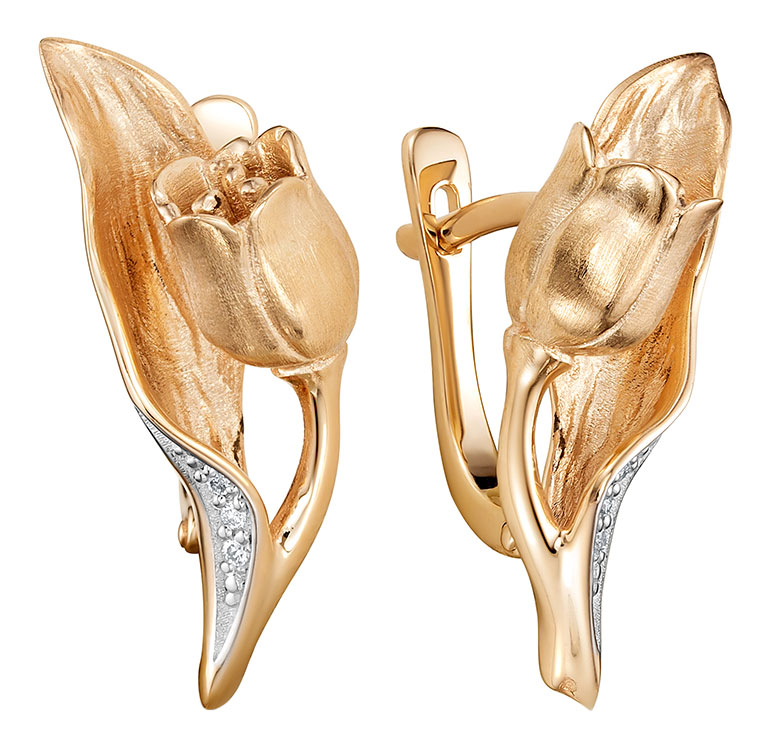 

Серьги из красного золота с бриллиантом Vesna jewelry 22102-151-00-00, 22102-151-00-00