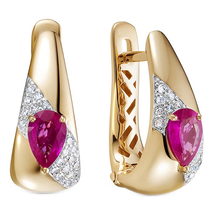 

Серьги из красного золота с бриллиантом/рубином Vesna jewelry 22210-151-15-00, 22210-151-15-00