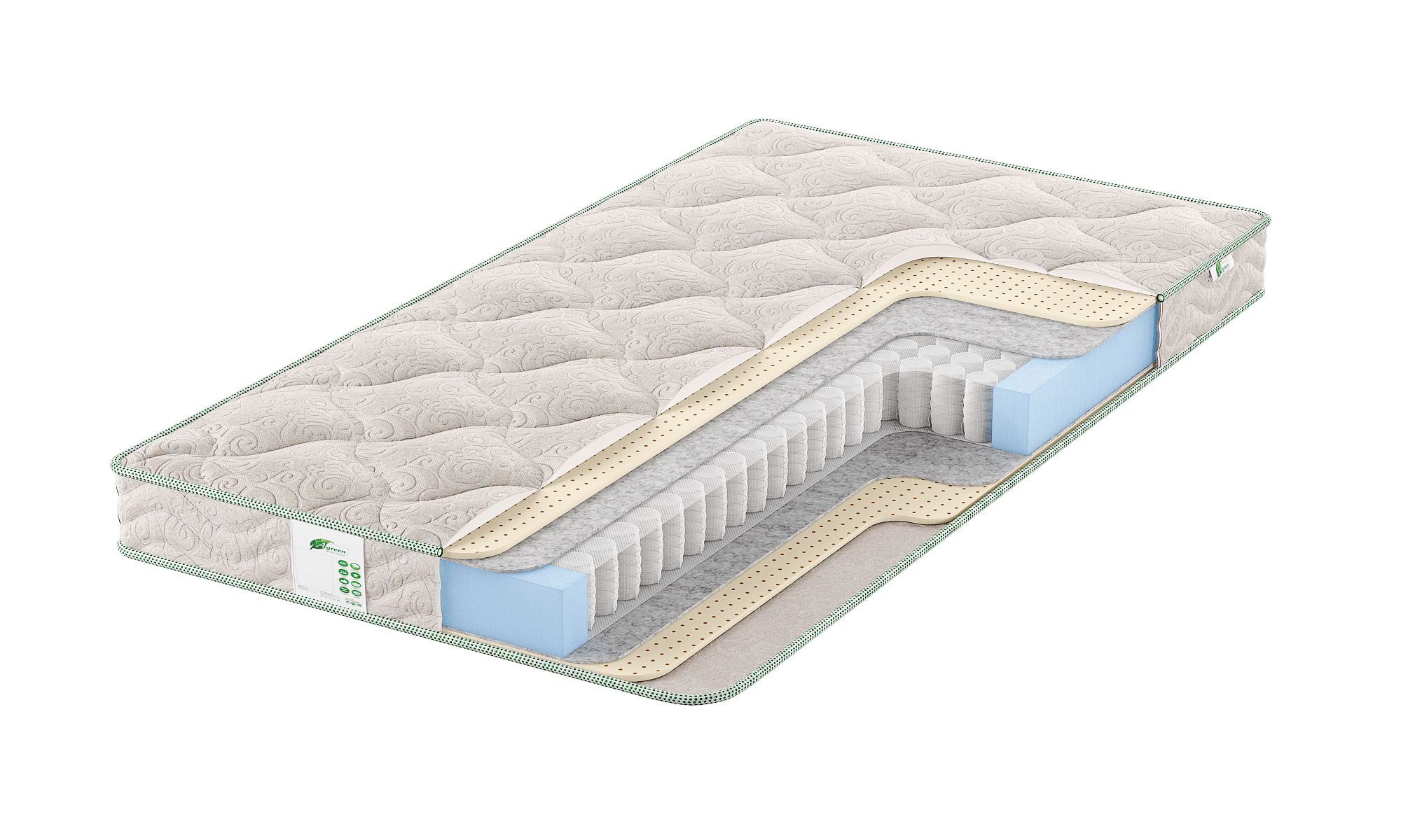 

Матрас пружинный Agreen Feel Oslo 180х190х17, Белый, Feel Oslo