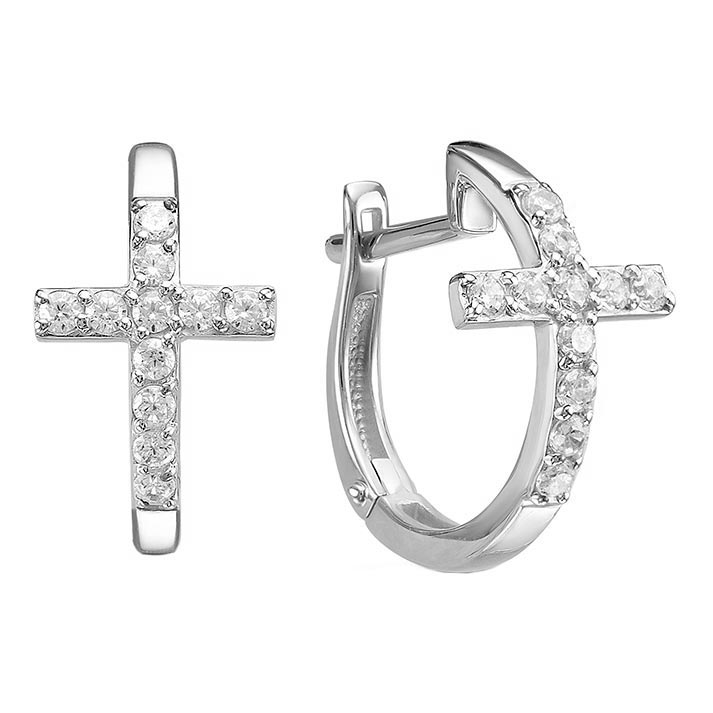 

Серьги из белого золота с фианитом Delta B1202911-d, B1202911-d