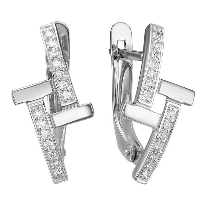 

Серьги из белого золота с фианитом Delta B1204821-d, B1204821-d