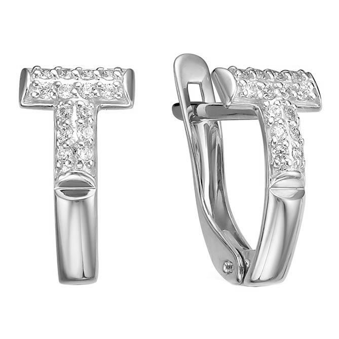 

Серьги из белого золота с фианитом Delta B1204917-d, B1204917-d