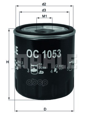 

Ос1053_Фильтр Масляный Vw Т5 2.0D 09> Mahle/Knecht oc1053