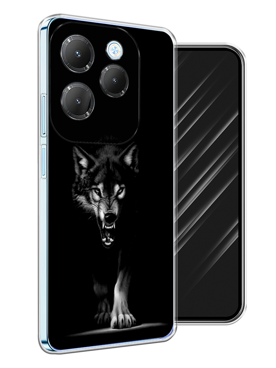 

Чехол Awog на Infinix HOT 40 "Волк выходит из ночи", Серый;черный;белый, 3105250-1