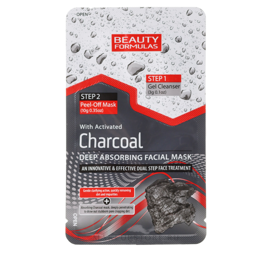 фото Маска для лица двухфазная beauty formulas charcoal deep absorbing facial mask 13 г
