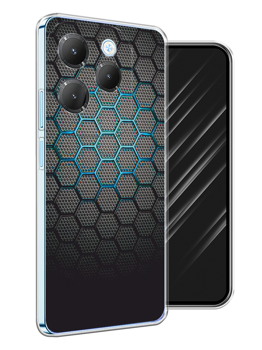 

Чехол Awog на Infinix HOT 40 "Бирюзовые соты", Бирюзовый;синий;черный, 3105250-1