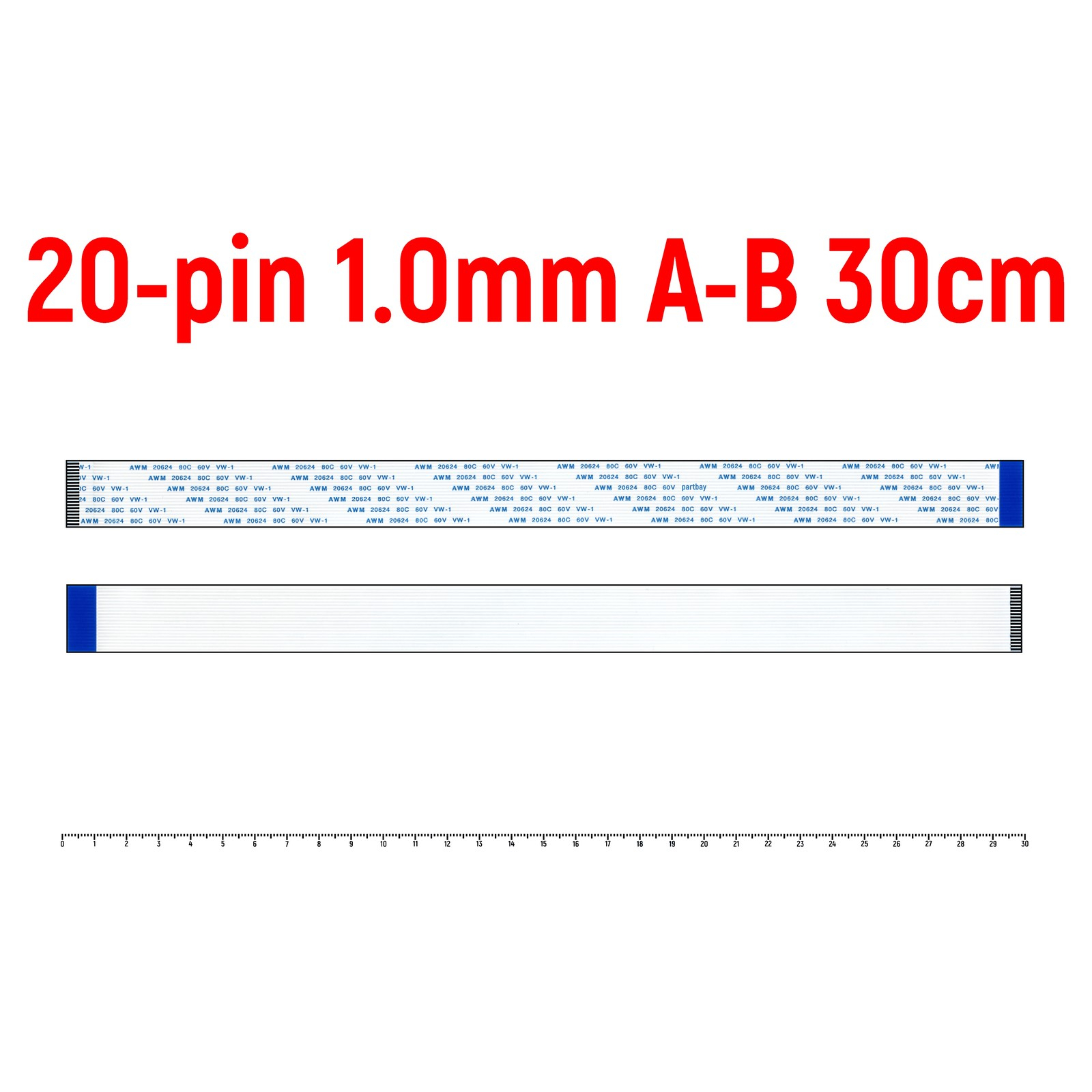 

Шлейф FFC 20-pin Шаг 1.0mm Длина 30cm