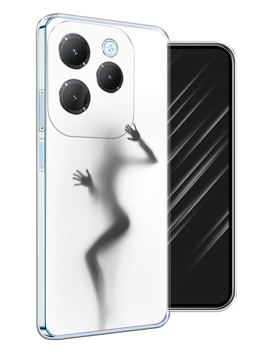 

Чехол Awog на Infinix HOT 40 "Девушка в душе", Серый;белый;черный, 3105250-1