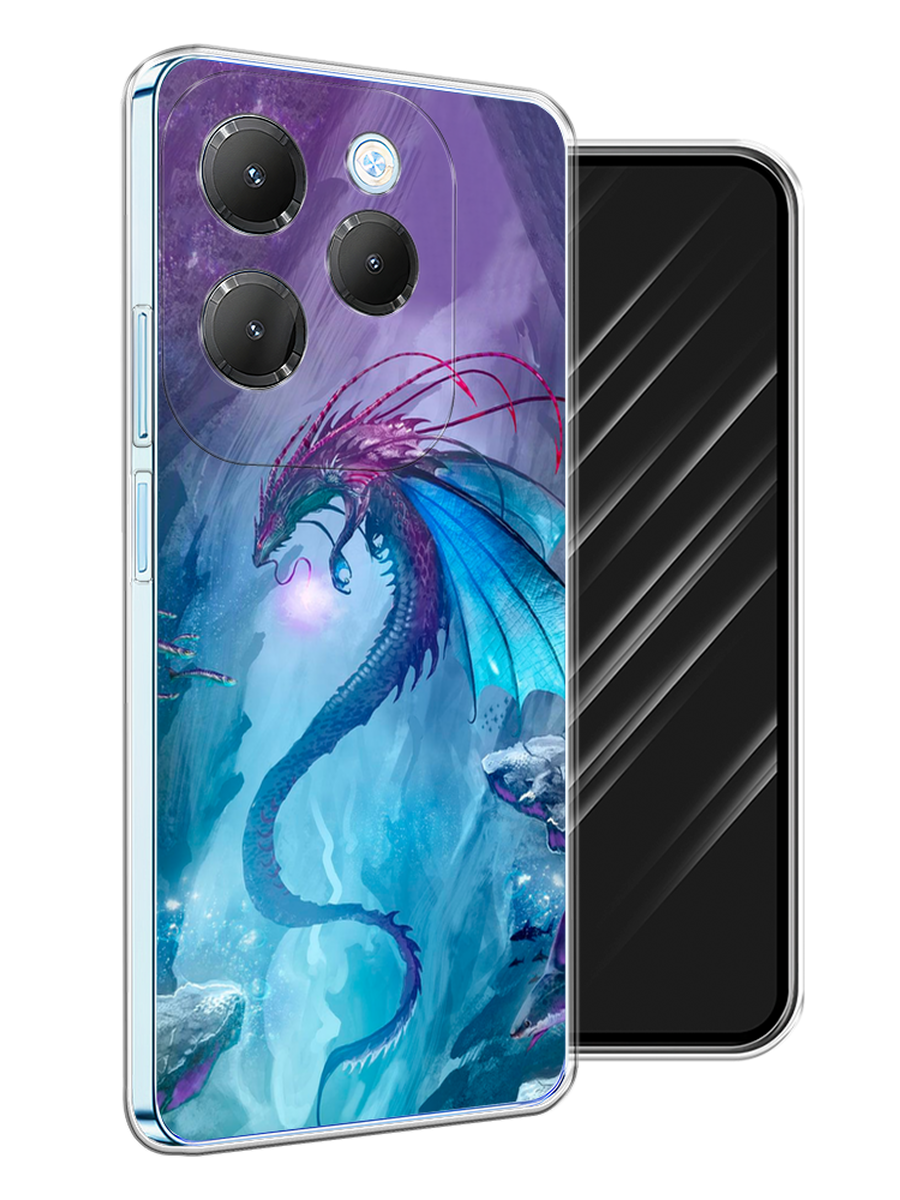 

Чехол Awog на Infinix HOT 40 "Водный дракон", Голубой;фиолетовый;синий, 3105250-1
