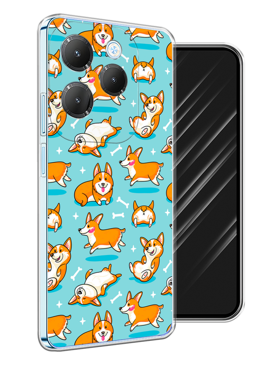 

Чехол Awog на Infinix HOT 40 "Веселые корги", Коричневый, 3105250-1