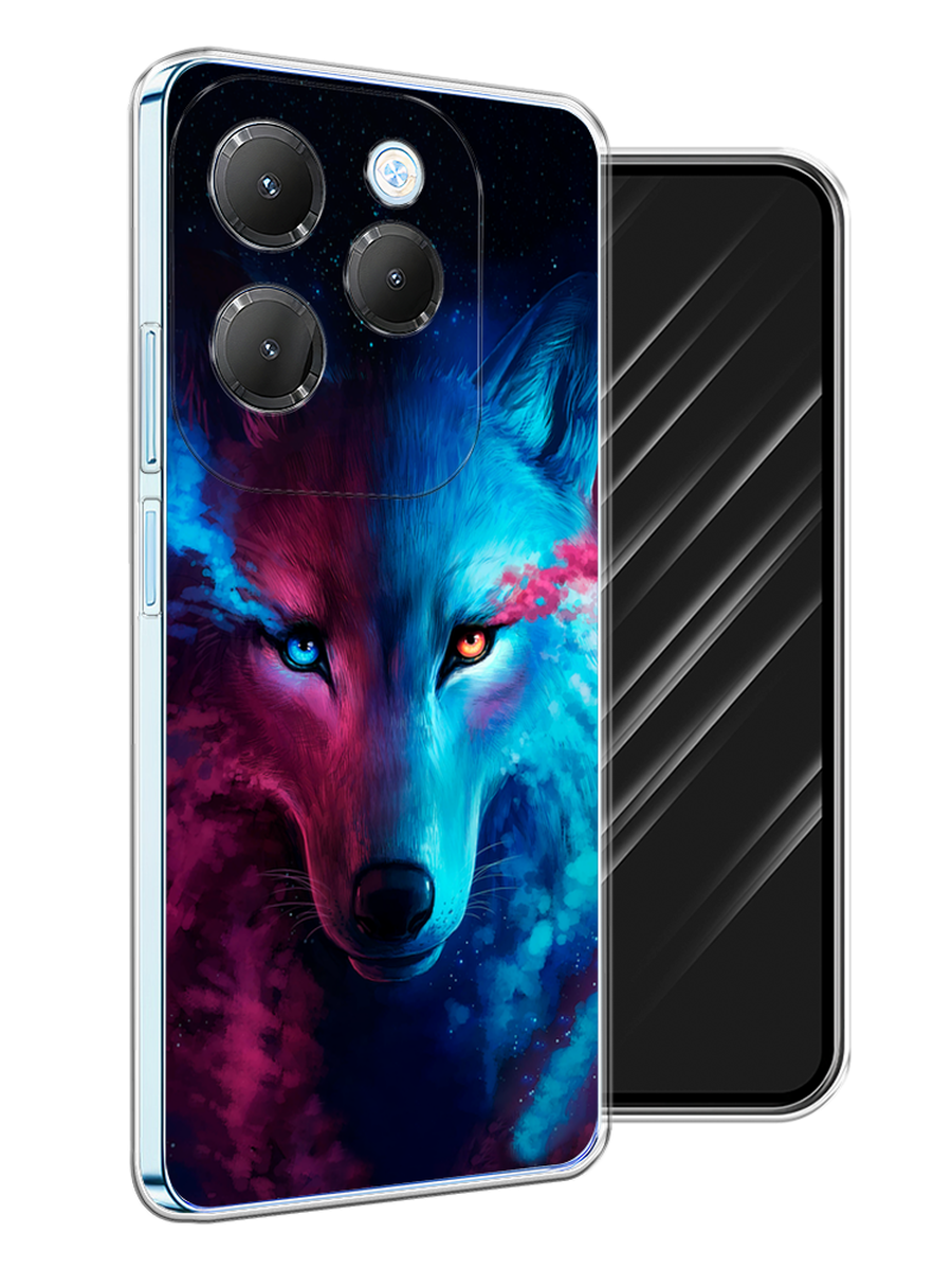

Чехол Awog на Infinix HOT 40 "Волшебный волк", Голубой;розовый, 3105250-1