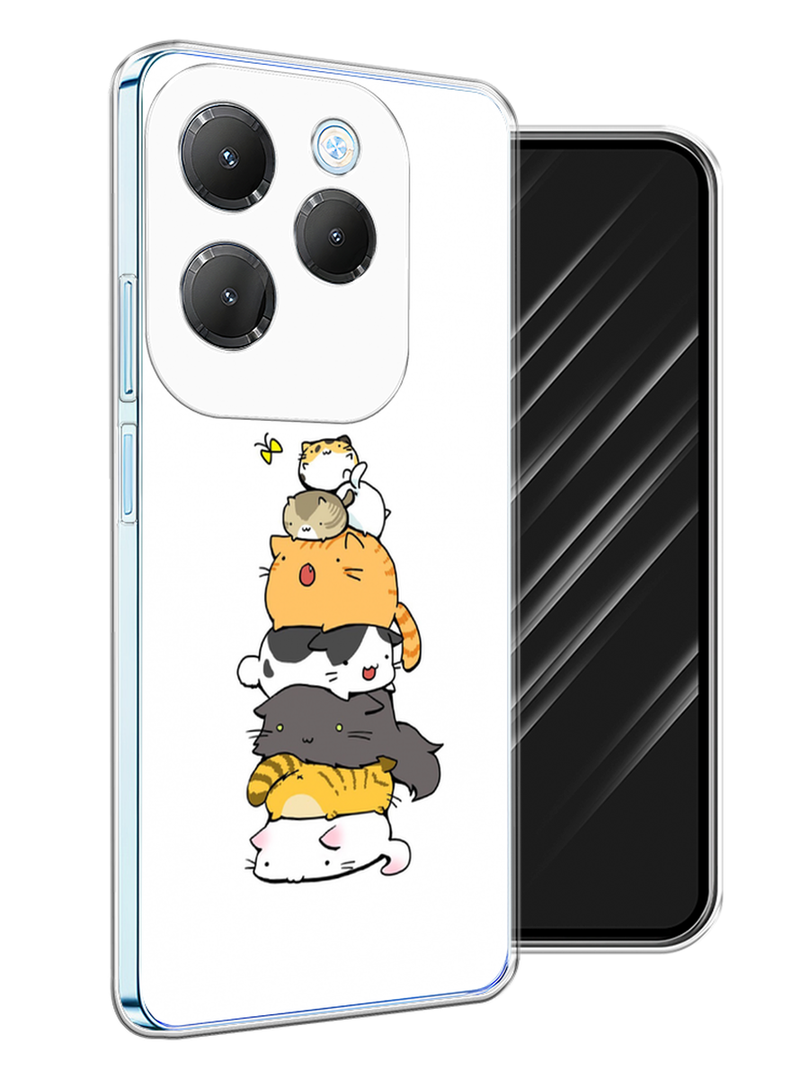 

Чехол Awog на Infinix HOT 40 "Бутерброд из котиков", Коричневый;белый;серый, 3105250-1