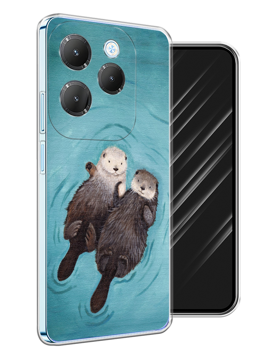 

Чехол Awog на Infinix HOT 40 "Парочка бобров", Голубой, 3105250-1