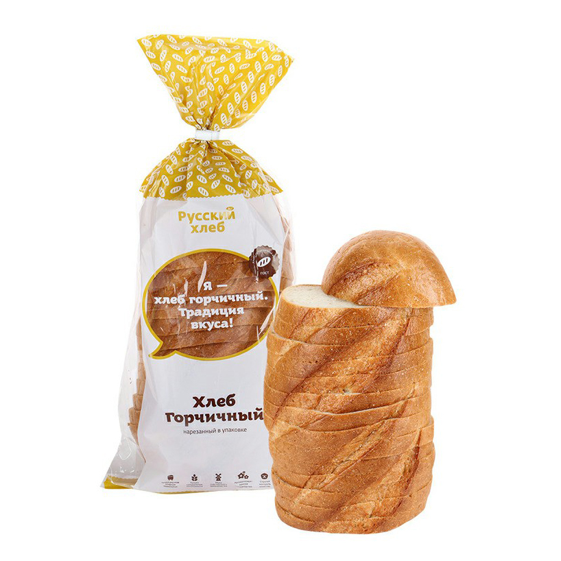 Хлеб Русский Хлеб Горчичный батон пшеничный нарезной 200 г