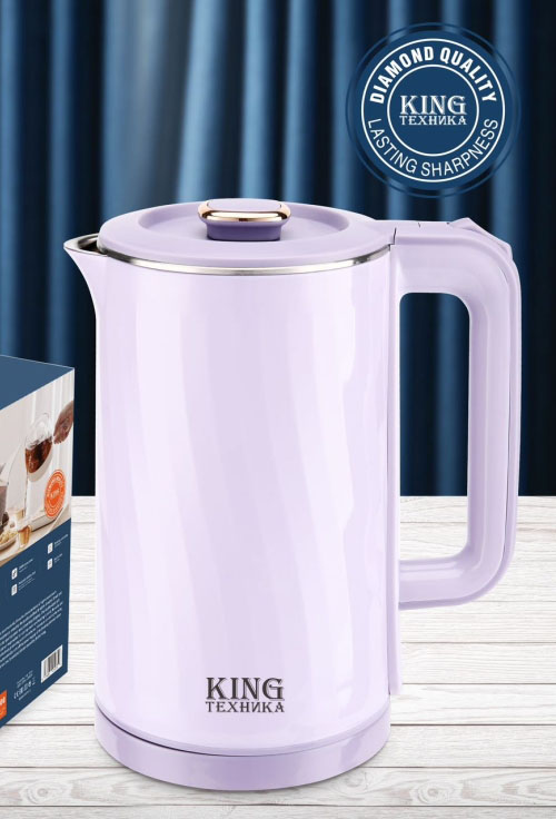 

Чайник электрический King 5004 1.8 л бежевый; белый; фиолетовый, 5004