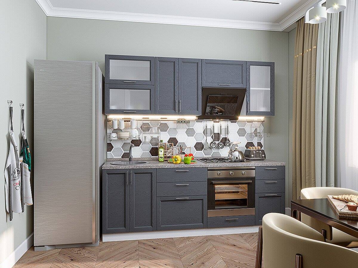 

Vivat Кухня Сканди-02 Graphite Softwood/Белый 2140*2200*600