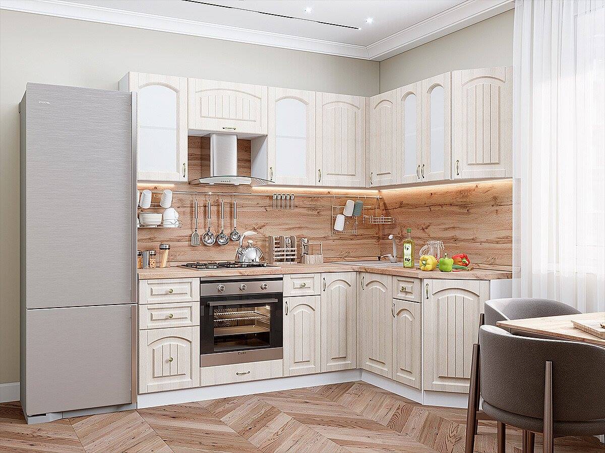 

Vivat Кухня Верона-04 Ясень золото/Белый 2140*2200/1590*600