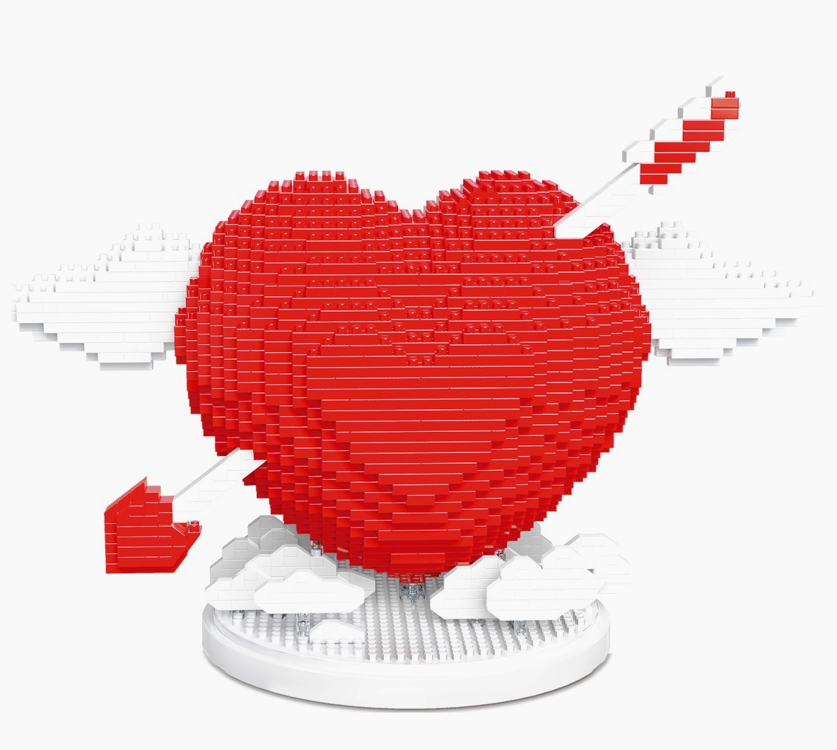 3D конструктор из миниблоков Daia копилка Любовь Сердце со стрелой Красное DI668-15-01