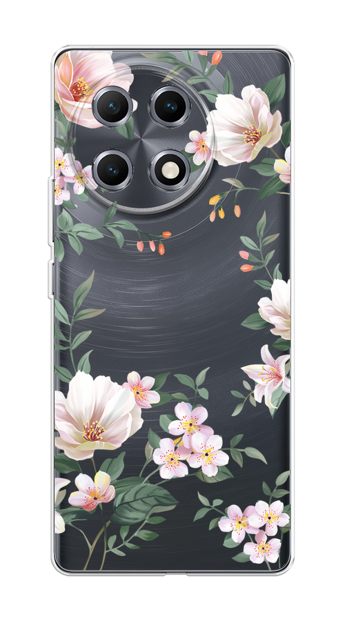 

Чехол на Tecno Camon 30S Beautiful white flowers, Бежевый;зеленый, 309650-1