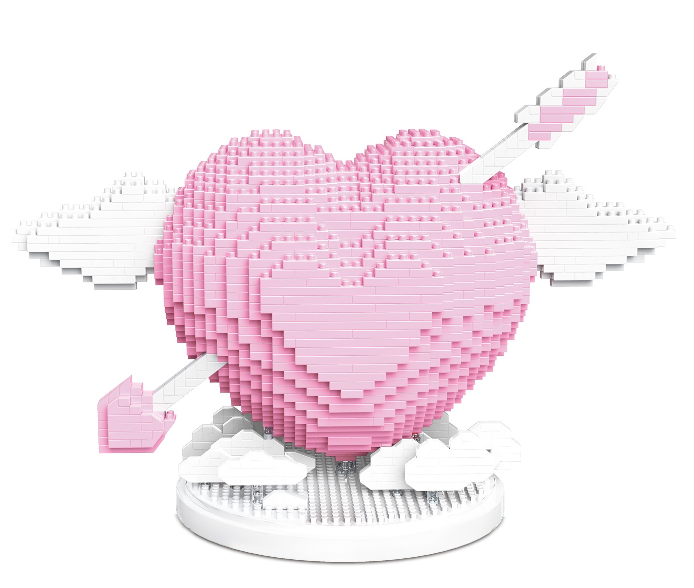 3D конструктор из миниблоков Daia Любовь Сердце со стрелой Розовое DI668-15-02 зеркало косметическое energy en 758 led подсветка d 15 см 4хааа не в комплекте розовое