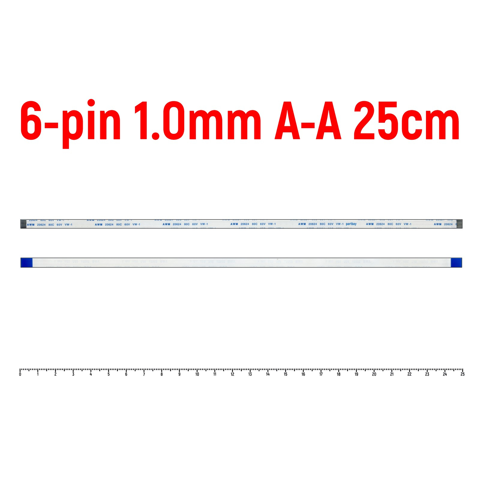 

Шлейф FFC 6-pin Шаг 1.0mm Длина 25cm