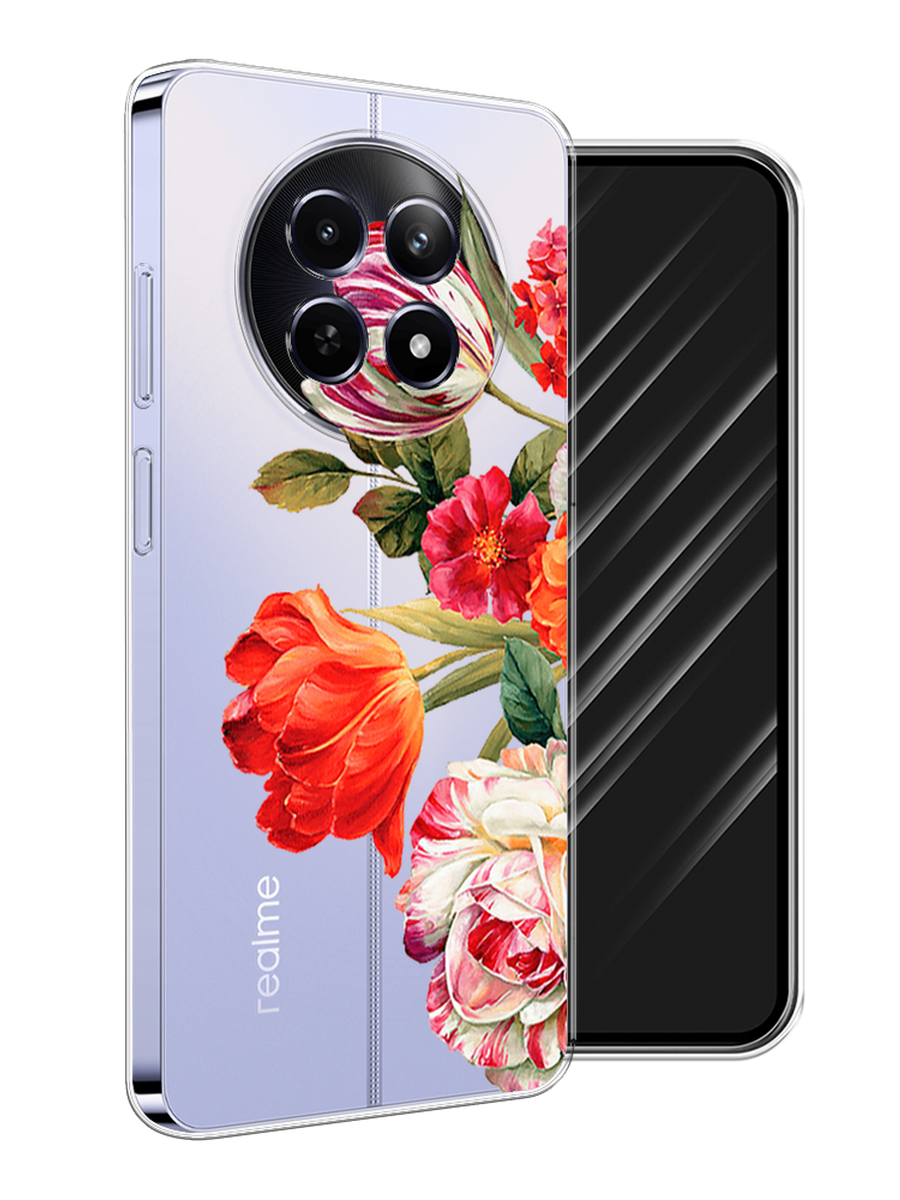 

Чехол Awog на Realme 12 5G "Весенний букет", Красный;розовый;зеленый, 2516450-1