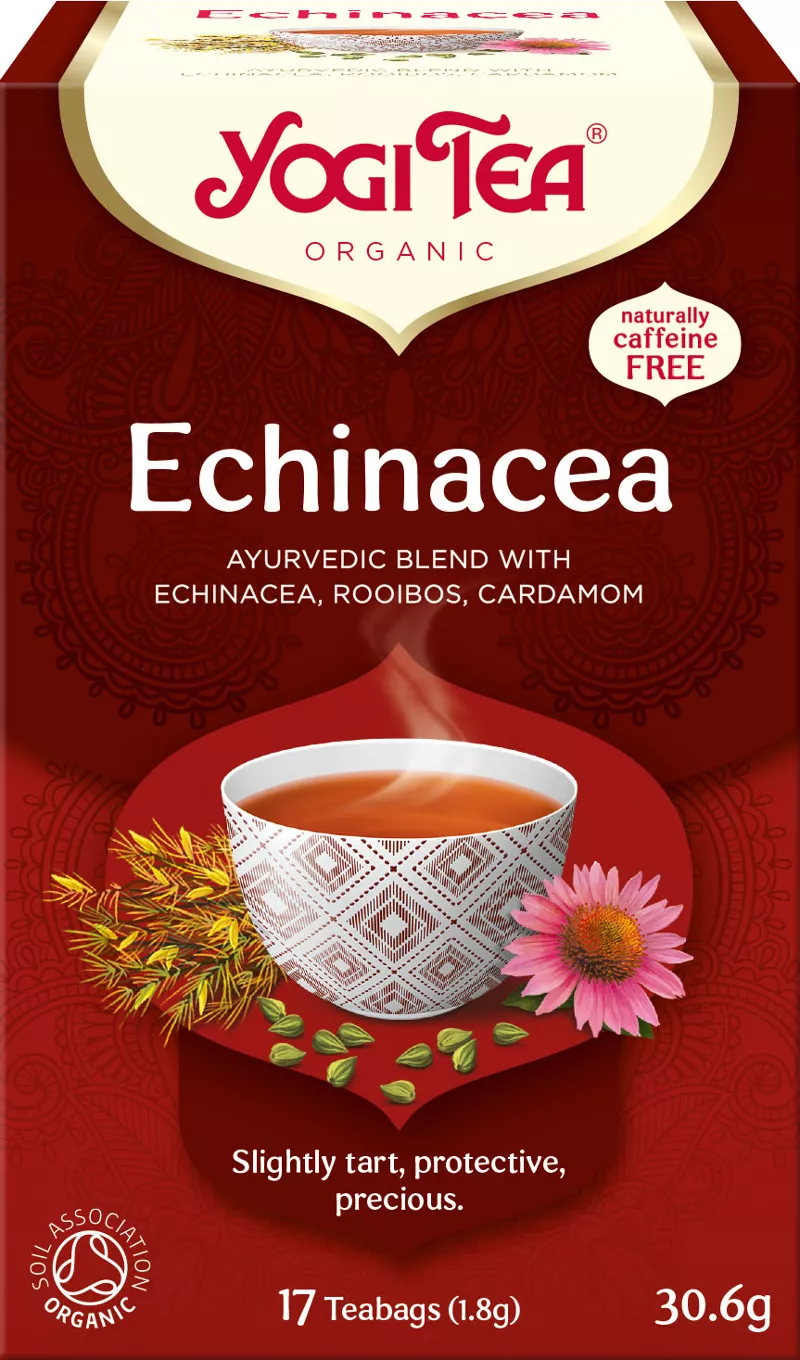 Чай в пакетиках Yogi Tea Echinacea Эхинацея, Ройбуш, Кардамон, 17 пакетиков