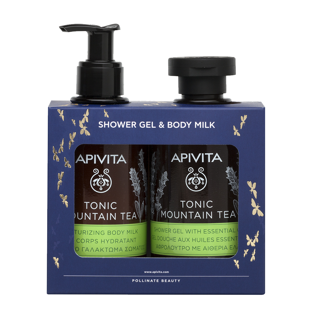 Набор APIVITA Tonic Горный чай Гель для душа 250 мл+Молочко для тела увлажняющее 200 мл apivita увлажняющее молочко для тела чистый жасмин 200 мл