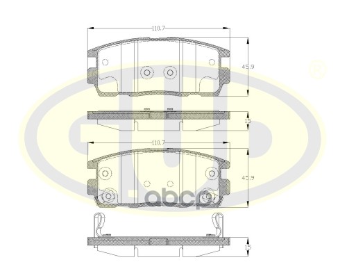 Тормозные колодки G.U.D. задние GBP880169 100054741624