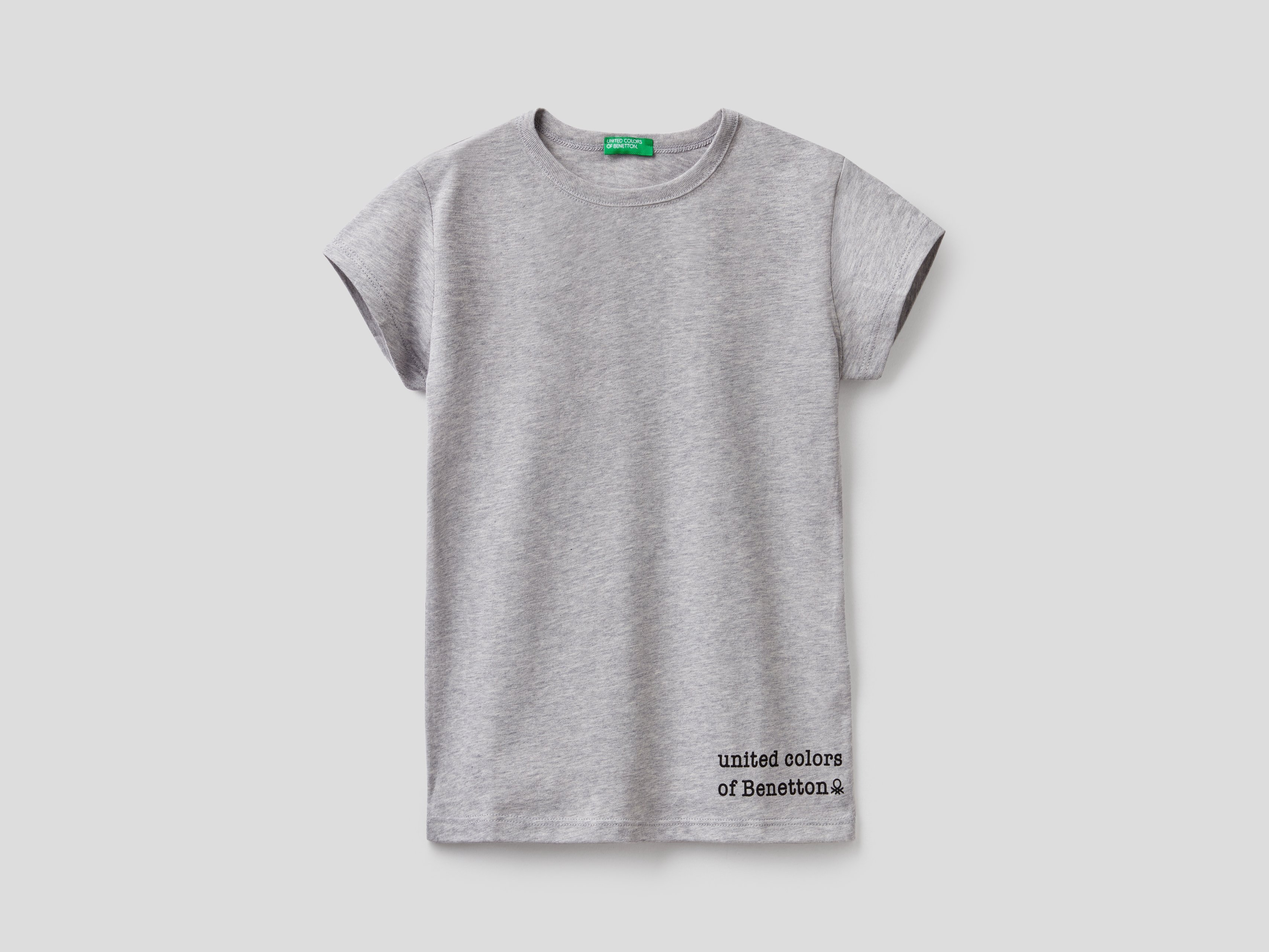 фото Футболка для девочек benetton цв. серый р.140 united colors of benetton