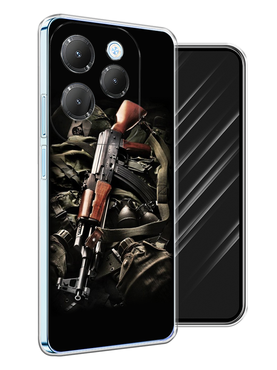 

Чехол Awog на Infinix HOT 40 "Автомат", Черный;коричневый;серый, 3105250-1